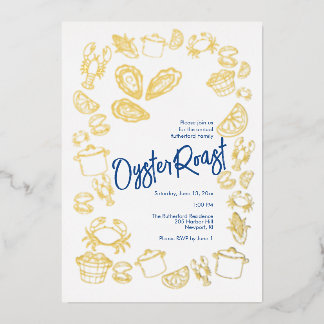 Kust Oyster Roast Folie Uitnodiging