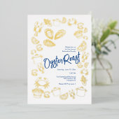 Kust Oyster Roast Folie Uitnodiging (Staand Voorkant)