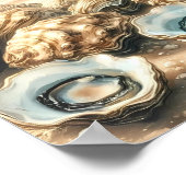 Kust Oyster Shells Waterverf Strandlandschap Poster (Hoek)