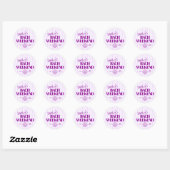 Kust Paarse Gestreepte Bach Weekend Schelp Ronde Sticker (Vel)