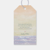 Kust Paarse Strand Bloem Bruiloft Dank Je Cadeaulabel (Achterkant)