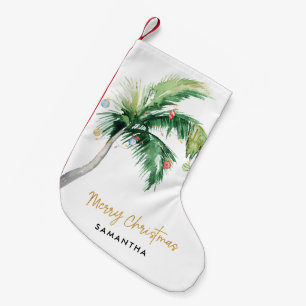 Kust Palm Tree Christmas Feestdagen Familie Kleine Kerstsok