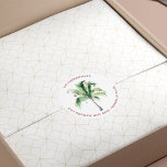 Kust Palm Tree Christmas Retouradres Ronde Sticker<br><div class="desc">We hebben het klassieke kerstretouradres van Palm Tree Classic Round Sticker verplaatst die u eenvoudig kunt aanpassen door op de knop 'Personaliseren' te klikken. Een perfecte sticker voor het verplaatsen van personen naar de kust tijdens de feestdagen,  tijdelijk of permanent</div>