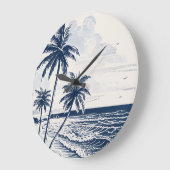 Kust Palm Tree Wall Clock -  Beach Art Grote Klok (Hoek)