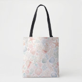 Kust Pastel Schelpen Tote Bag (Voorkant)