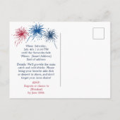 Kust-patriottische 4 juli-feestuitnodiging briefkaart (Achterkant)