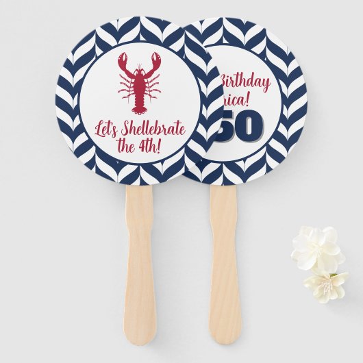 Kust Patriottische 4 juli Shellebrate Handwaaier (Voorkant en achterkant)