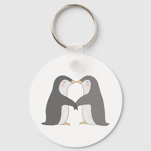 Kust Penguin Sleutelhanger Cute Penguin Couple Key (Voorkant)