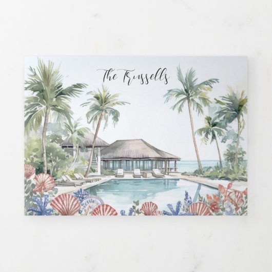  kust | Port Aransas bruiloft Drieluik Uitnodiging (Cover)