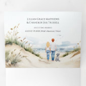 kust | Port Aransas bruiloft Drieluik Uitnodiging (Binnenzijde eerst)