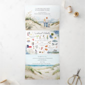 kust | Port Aransas bruiloft Drieluik Uitnodiging (Binnen)