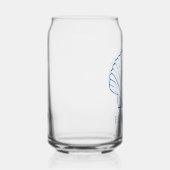 Kust Preppy Blauw en Witte Schelpen Gepersonalisee Blikvorm Glas (Rechts)