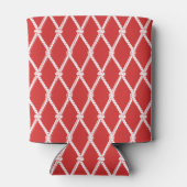 Kust Preppy Nautilus Monogram - Rood & Marineblauw Blikjeskoeler (Achterkant)