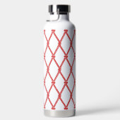 Kust Preppy Nautilus Monogram - Rood & Wit Waterfles (Rechts)