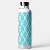 Kust Preppy Nautilus Monogram  Turquoise & Marineb Waterfles (Rechts)