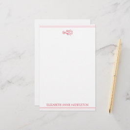 Kust Preppy Rood en Witte Kreeft Persoonlijk Briefpapier