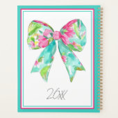 Kust Preppy Roze en Groene Strik Persoonlijk Planner (Achterkant)