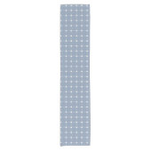 Kust Preppy Stofblauw Gingham Plaid   Korte Tafelloper (Voorkant)