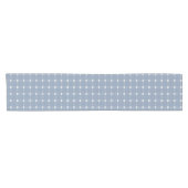 Kust Preppy Stofblauw Gingham Plaid   Korte Tafelloper (Horizontaal)