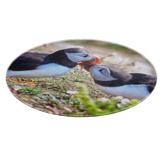 Kust Puffins Glass Cutting Board Snijplank (Hoek)