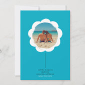 Kust Retro Schilderachtig Bloem Frame Foto Bruilof Save The Date (Voorkant)