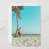 Kust Retro Schilderachtig Bloem Frame Foto Bruilof Save The Date (Achterkant)