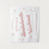 Kust Retro Strand Roze Bachelorette Wandkleed (Voorkant)