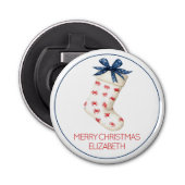 Kust Rode Krab Kerstkous Button Flesopener (Voorkant)