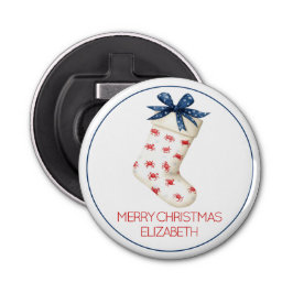 Kust Rode Krab Kerstkous Button Flesopener