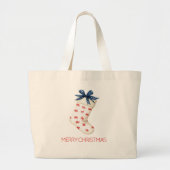 Kust Rode Krab Kerstkous Grote Tote Bag (Voorkant)