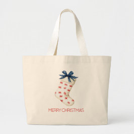 Kust Rode Krab Kerstkous Grote Tote Bag