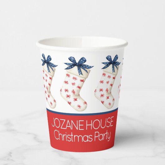 Kust Rode Krab Kerstkous Papieren Bekers (Links)