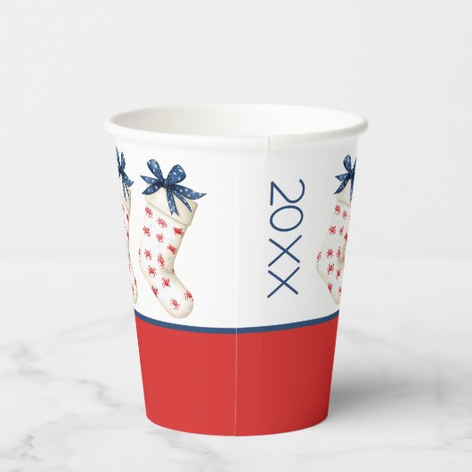 Kust Rode Krab Kerstkous Papieren Bekers (Rechts)