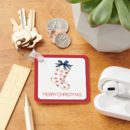 Kust Rode Krab Kerstkous Sleutelhanger