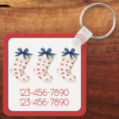 Kust Rode Krab Kerstkous Sleutelhanger (Achterkant)