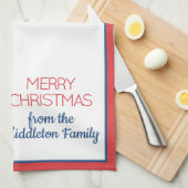 Kust Rode Krab Kerstkous Theedoek (Quarter Fold)