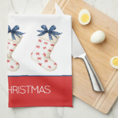 Kust Rode Krab Kerstkous Theedoek (Quarter Fold)