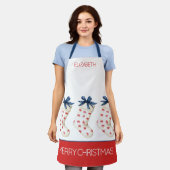 Kust Rode Krab Kerstkousen Schort (Gedragen)