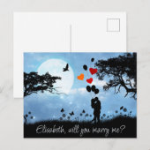 Kust Romantic wil je me trouwen? Briefkaart (Voorkant / Achterkant)