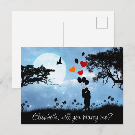 Kust Romantic wil je me trouwen? Briefkaart (Voorkant / Achterkant)