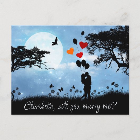 Kust Romantic wil je me trouwen? Briefkaart (Voorkant)