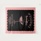 Kust Roze Bachelorette Feest Achtergrond Cocktail Wandkleed (Voorkant (horizontaal))