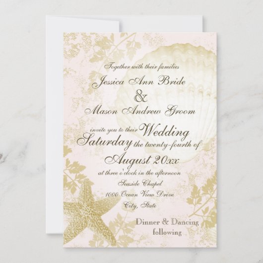 Kust  roze blush kaart (Voorkant)