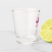 Kust Roze en Witte Aquarel Strik Monogram Shot Glas (Links)