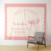 Kust Roze Meisjesuitstap Achtergrond Cocktail Wandkleed (In Situ (horizontaal))