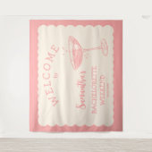 Kust Roze Meisjesuitstap Achtergrond Cocktail Wandkleed (Voorkant)