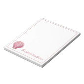 Kust Roze Schelp op Witte Gepersonaliseerde Notitieblok (Linkerzijde)
