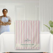 Kust Roze Strepen Bakkerij Logo Tafel Runner Wandkleed