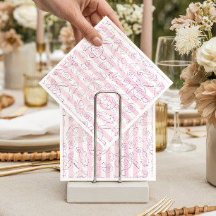 Kust Roze Strepen Meisje Zee Jij Baby Shower Servet