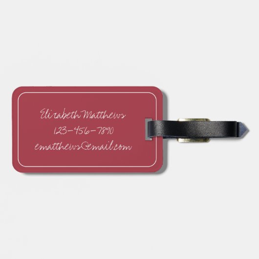 Kust Roze Zeeschelp op Wit Gepersonaliseerd Bagagelabel (Achterkant horizontaal)